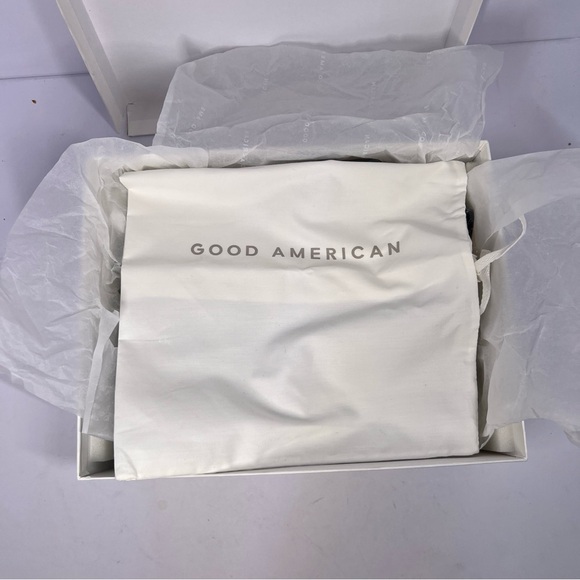 Good American Terry Cloth Square Toe High Heels Shoes Black Size 7.5 - Picture 12 of 13